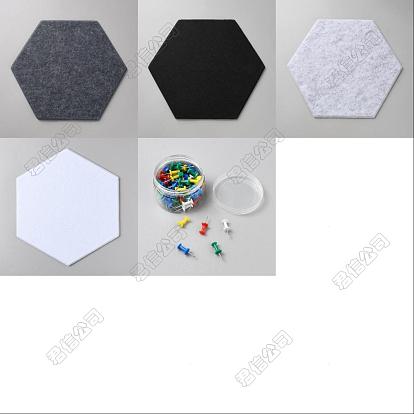 8pcs 4 couleurs panneau de feutre insonorisant hexagonal, stickers muraux photo, avec 1 jeu de punaises en plastique