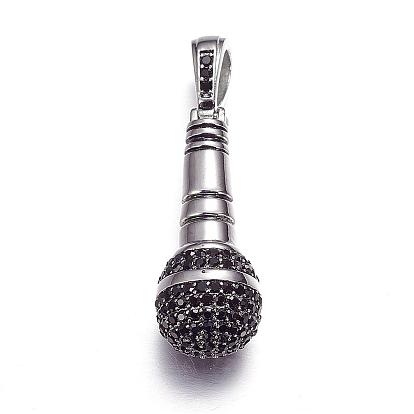 316 большие подвески из хирургической нержавеющей стали, со стразами, микрофон