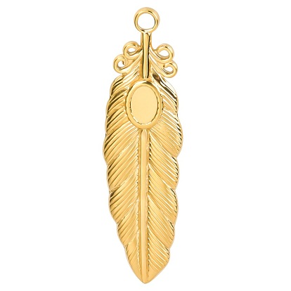 201 Stainless Steel Pendant Cabochon Seetings, Leaf