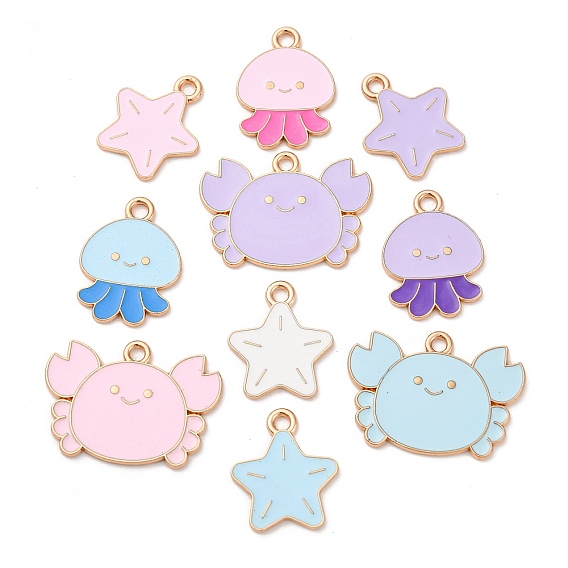 Подвески из эмали и сплава, золотой свет