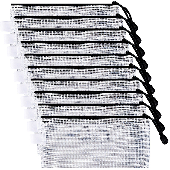 Прозрачный пакет для ручек из ПВХ, с застежкой-молнией, прямоугольные