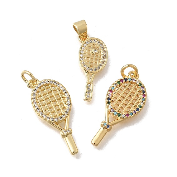 Латунные микро проложить кубического циркония подвески, ракетка, без кадмия и без свинца, стойки покрытие, долговечный, реальный 18 k позолоченный