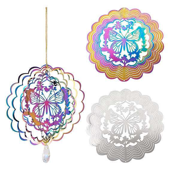 2 шт. 2 цвета 201 соединительные элементы/звенья из нержавеющей стали, цветок с полой бабочкой, гравированные металлические украшения