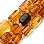 Нити бусин из натурального янтаря градиентного цвета, прямоугольные, с бисером
