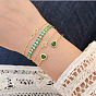 Bohemian Pineapple Green Bracelet Set for Summer Beach Fashion