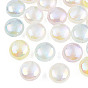 Perles acryliques plaquées, nacré, plat rond