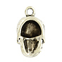 Halloween Tibetan Style Alloy Skull Pendants, Cadmium Free & Lead Free, 20x11x7mm, Hole: 2mm