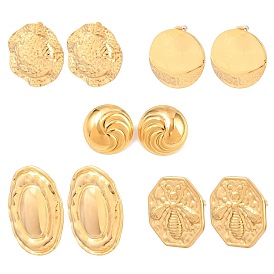 304 из нержавеющей стали серьги, золотые