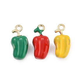 Подвески из эмали и сплава, золотые, перцовый шарм
