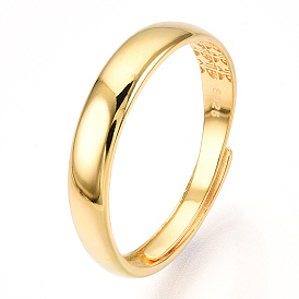925 регулируемое плавное кольцо из стерлингового серебра, с печатью s925
