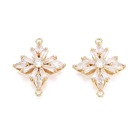 Латунные подвески из прозрачного кубического циркония, цветок ссылки, долговечный