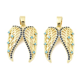 Крылья латунные микро проложены кубические циркониевые подвески