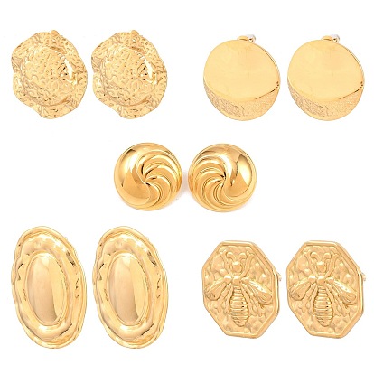 304 из нержавеющей стали серьги, золотые