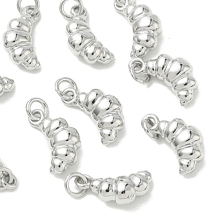 SHEGRACE Brass Charms, Cadmium Free & Nickel Free & Lead Free, Croissant Charms