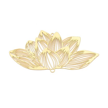 Железные подвески-соединители, ссылки цветок лотоса, гравированные металлические украшения