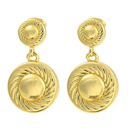 Плоские круглые серьги-гвоздики из латуни с покрытием стойки, без кадмия и без свинца