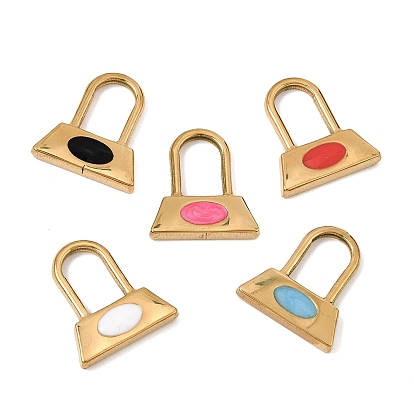 303 colgantes de esmalte de acero inoxidable, encantos del bolso, revestimiento de iones (ip), dorado