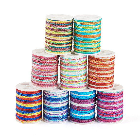 9 рулоны 9 цвета сегмент окрашенная полиэфирная нить, плетеный шнур