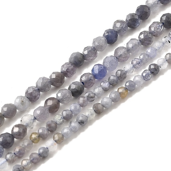 Натуральные шарики из танзанита, граненые, круглые