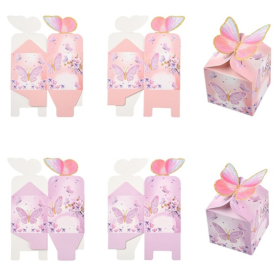 Бумажная коробка с бабочкой, подарочные пакеты, на подарки конфеты печенье