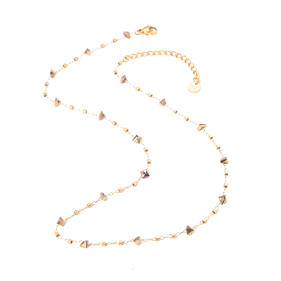 304 ожерелья из звеньев цепи из нержавеющей стали для женщин, треугольные, ионное покрытие (ip), долговечный