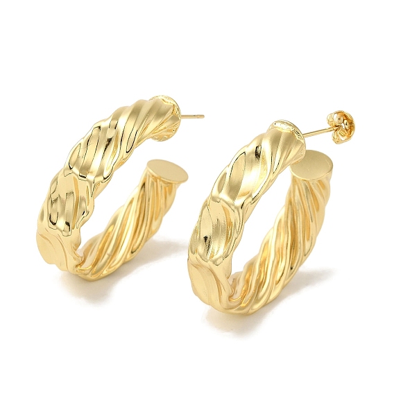 Латунные серьги-гвоздики для женщин с поворотным кольцом и стойкой, без кадмия и без свинца, долговечный