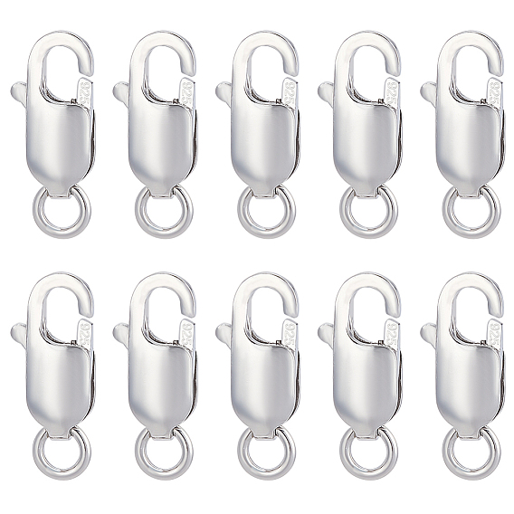 10 шт. 925 застежки-когти из стерлингового серебра, с печатью 925