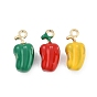 Подвески из эмали и сплава, золотые, перцовый шарм