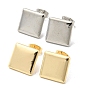 Brass Stud Earrings, Plain Square
