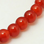Natural Carnelian Beads Strands, Dyed & Heated, Grade A, Round