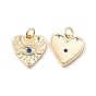 Реечное покрытие латунь микро паве разноцветные подвески из кубического циркония, с целью перехода в кольце, без кадмия, без никеля и без свинца, Сердце с глаз
