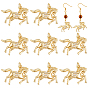 8Pcs Brass Micro Pave Cubic Zirconia Pendants, with Jump Ring, Horse Charm, Golden