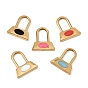 303 Stainless Steel Enamel Pendants, Bag Charms, Ion Plating(IP), Golden
