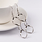 Helix 304 Stainless Steel Dangle Earrings, Hypoallergenic Earrings, 74mm, Pin: 0.8mm