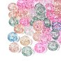 Transparentem Acryl europäischen Perlen, Großloch perlen, Rondell, mit Glitzerpulver