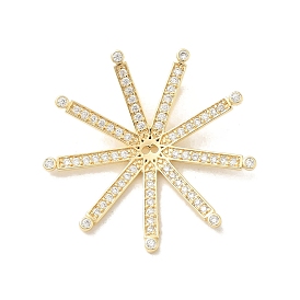 Латунные микропаве прозрачные подвески с фианитом, без кадмия, без никеля и без свинца, цветок