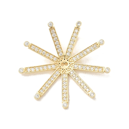 Латунные микропаве прозрачные подвески с фианитом, без кадмия, без никеля и без свинца, цветок