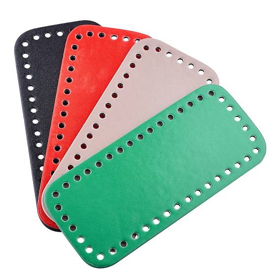 PU Leather Bottom, for Knitting Bag, Women Bags Handmade DIY Accessories, Rectangle