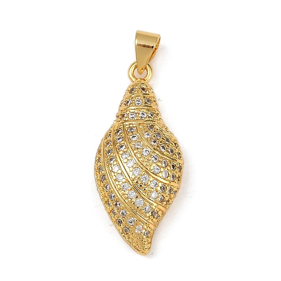 Латунные микро проложить кубического циркония подвески, без кадмия и без свинца, форма раковины