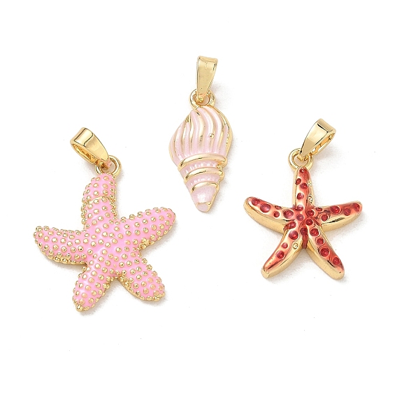 Brass Enamel Pendants, Golden
