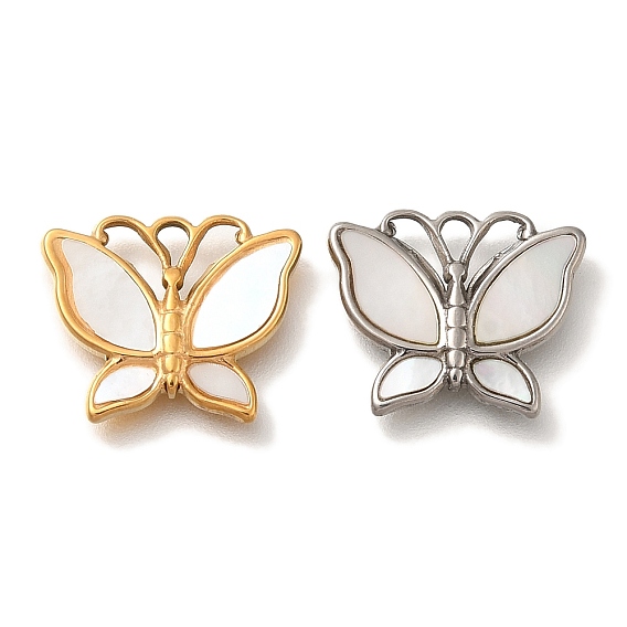 Вакуумное покрытие pvd 304 подвески из нержавеющей стали, с паве-ракушкой, очарование бабочки