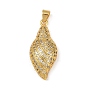 Латунные микро проложить кубического циркония подвески, без кадмия и без свинца, форма раковины
