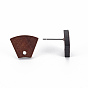 Walnut Wood Stud Earring Findings, with 304 Stainless Steel Pin, Trapezoid