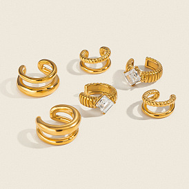304 Stainless Steel Cuff Earrings for Women