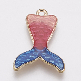 Colgantes del esmalte de la aleación del cinc, forma de cola de sirena, dorado