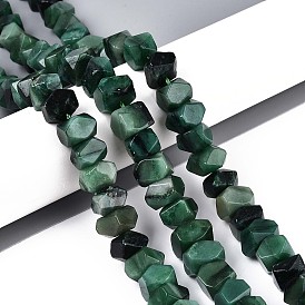 Бусины из натурального фуксита, самородки, граненые