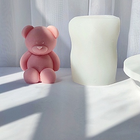 3d ours figurine bricolage moules à bougies en silicone, pour la fabrication de bougies parfumées