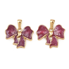 304 нержавеющей стальной эмали подвески, бантом, золотые