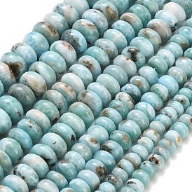 Larimar Naturperlen Stränge, glatte Rondelle