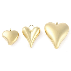 Ion Plating(IP) 304 Stainless Steel Pendants, Manual Polishing, Heart Charm